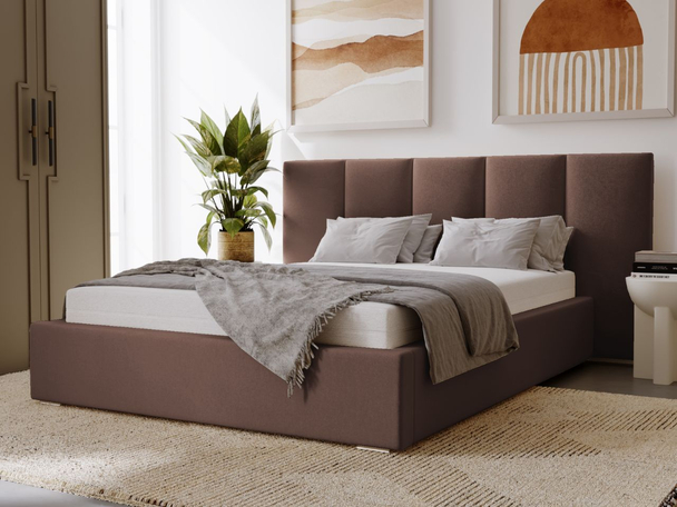 Tweepersoonsbed met Opbergruimte en lattenbodem 180x200 Lizbona Bruin