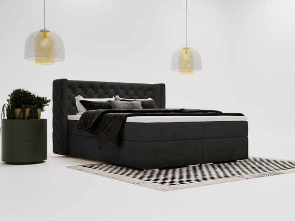 Boxspring met Opbergruimte 120x200 Lion Zwart