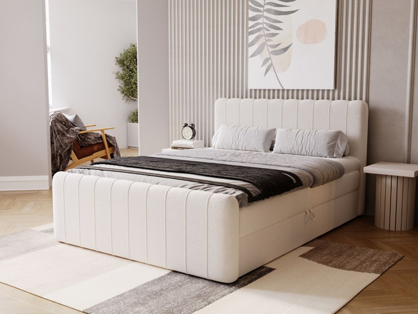 Boxspring met Opbergruimte 140x200 Osteno Crème