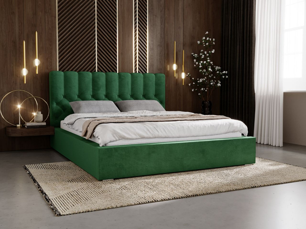 Bed met Opbergruimte en lattenbodem 200x200 Roma Groen