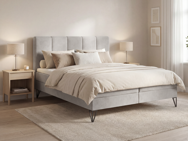 Boxspring met Opbergruimte 120x200 Vendi grijs