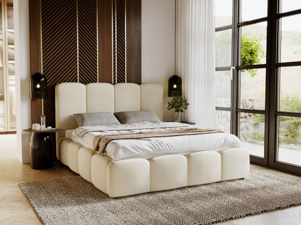 Bed met Opbergruimte en lattenbodem 140x200 cm Galli Beige