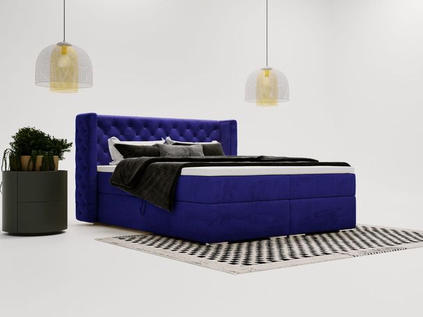 Boxspring met Opbergruimte 160x200 Lion Donkerblauw