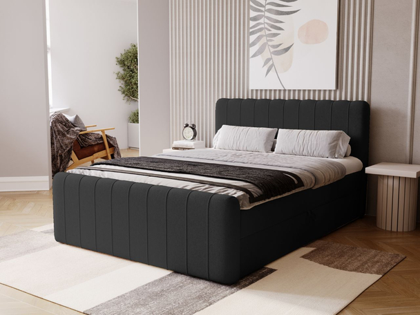 Boxspring met Opbergruimte 140x200 Osteno Zwart