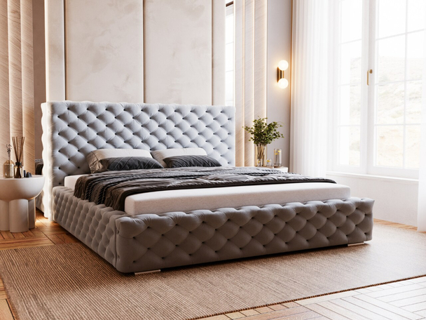 Bed met Opbergruimte en lattenbodem 120x200 Astra Lichtgrijs