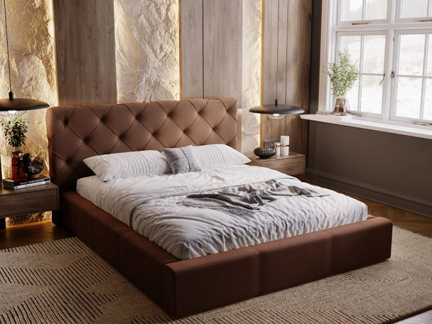 Bed met Opbergruimte en lattenbodem 120x200 Milano Bruin