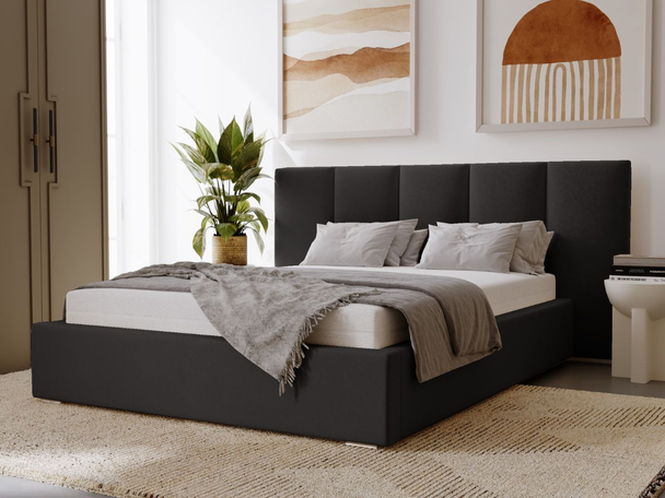 Tweepersoonsbed met Opbergruimte en lattenbodem 180x200 Lizbona Zwart