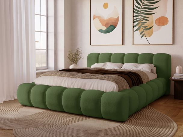 Tweepersoonsbed met Opbergruimte en lattenbodem 180x200 Doria Groen
