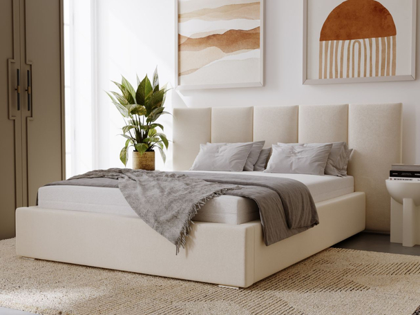Tweepersoonsbed met Opbergruimte en lattenbodem 120x200 Lizbona Beige