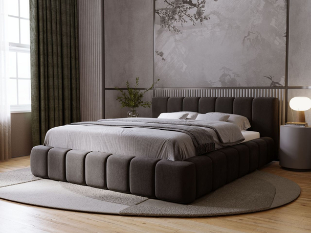 Bed met Opbergruimte en lattenbodem 180x200 Orio Zwart