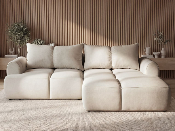 Hoekbank Rechts met Slaapfunctie en Opbergruimte Boono Beige