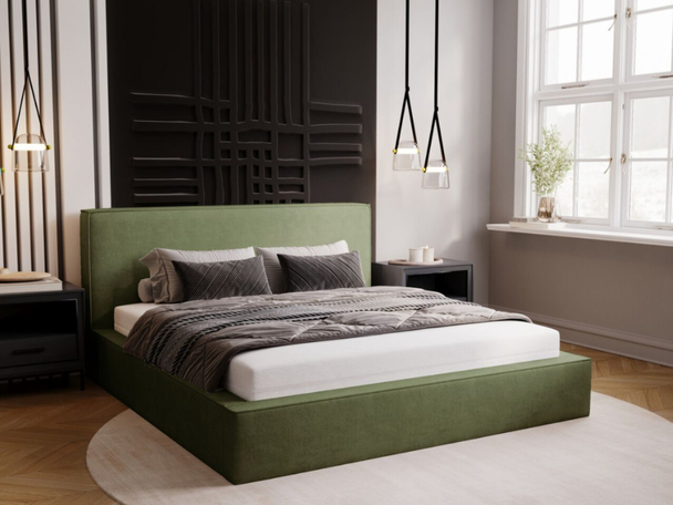 Bed met Opbergruimte en lattenbodem 200x200 Monaco Groen