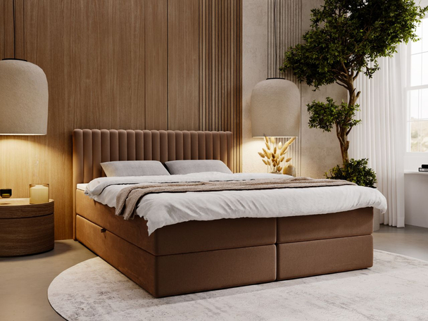 Boxspring met Opbergruimte 160x200 Marbella Bruin