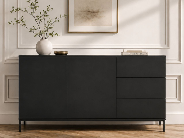 Dressoir met Deuren en Lades Soroko Zwart