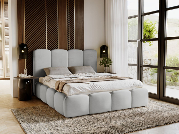 Bed met Opbergruimte en lattenbodem 180x200 cm Galli Lichtgrijs