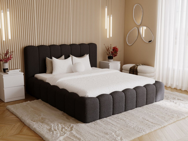 Tweepersoonsbed met Opbergruimte en lattenbodem 160x200 Smile Zwart