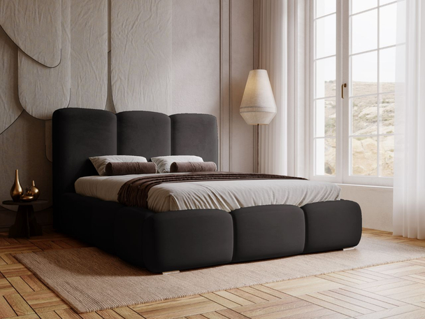 Tweepersoonsbed met Opbergruimte en lattenbodem 160x200 Bubble Zwart
