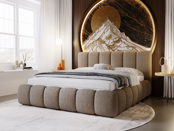 Tweepersoonsbed met Opbergruimte en lattenbodem 180x200 Cloud Bruin