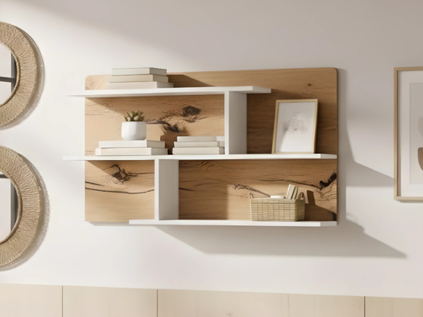 Wandplank Arcadia Wit, Bruin