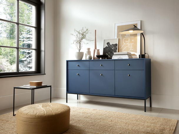Dressoir met deuren en lades 154 cm Amor Marineblauw