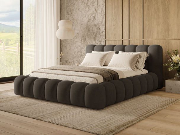 Bed met Opbergruimte en lattenbodem 180x200 Averia Donkergrijs