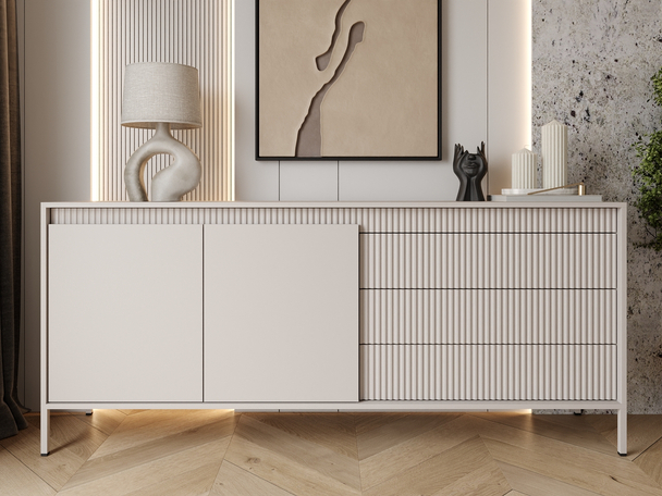 Dressoir met Deuren en Lades 187 cm Sorano Beige