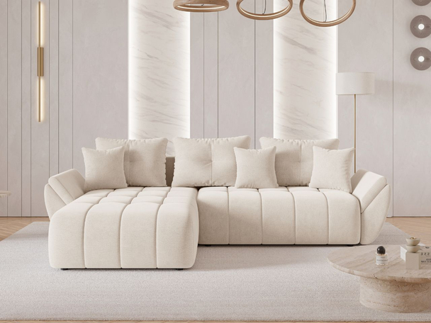 Hoekbank Universele met Slaapfunctie en Opbergruimte Decor Beige