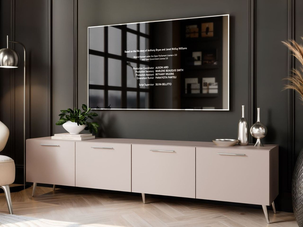 TV-meubel met deuren, handgrepen en poten Noaé Kashmir