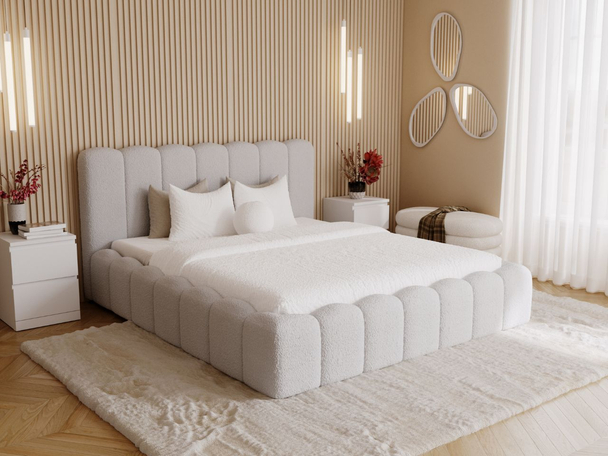 Tweepersoonsbed met Opbergruimte en lattenbodem 140x200 Smile Lichtgrijs