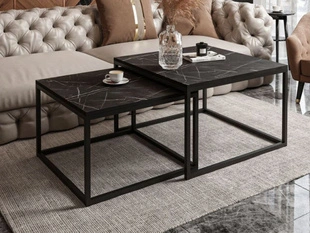 Salontafel op een zwart metalen frame Asumi Zwart 40x46