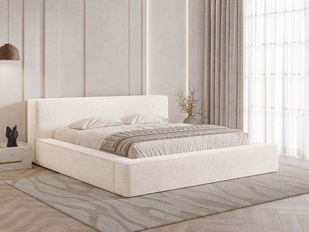 Bed met Opbergruimte en lattenbodem 160x200 Mali Crème