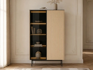Vitrinekast met ledverlichting 107 cm Auroé Vicenza Eik