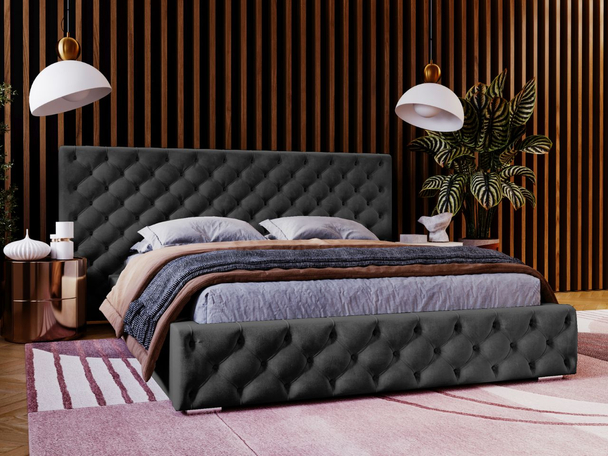 Tweepersoonsbed met Opbergruimte en lattenbodem 160x200 Madera Zwart