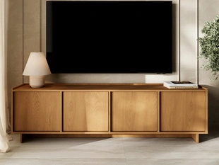 TV-Meubel 195 cm met deuren Azumi Karamel Eiken
