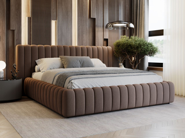 Tweepersoonsbed met Opbergruimte en lattenbodem 200x200 Bliss Bruin