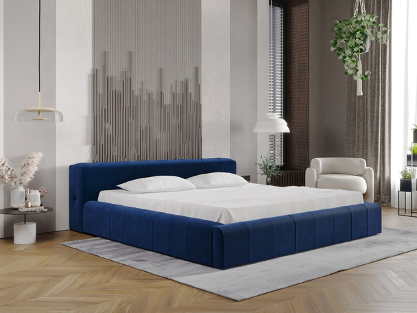 Tweepersoonsbed met Opbergruimte en lattenbodem 120x200 Lipari Blauw