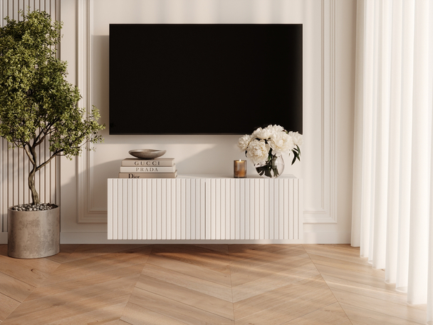 TV-Meubel met Deuren 100 cm Kioto Witte mat
