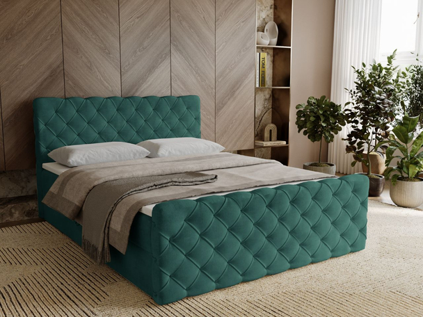 Boxspring met Opbergruimte 140x200 Lunaris Groen