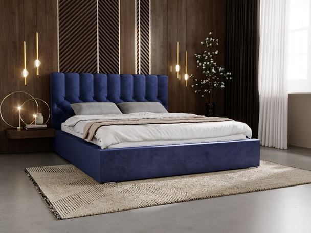Bed met Opbergruimte en lattenbodem 120x200 Roma Donkerblauw