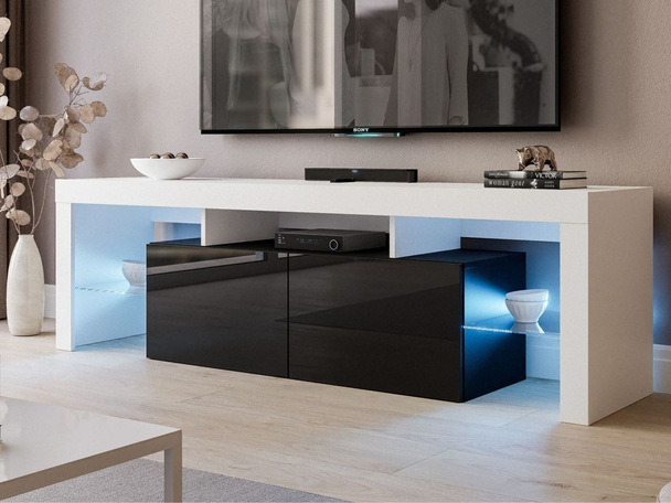 TV-Meubel met deuren Nodoo Wit glans