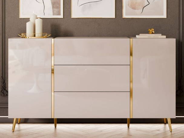 Dressoir met lades en hoge poten Lunelie Kashmir glans