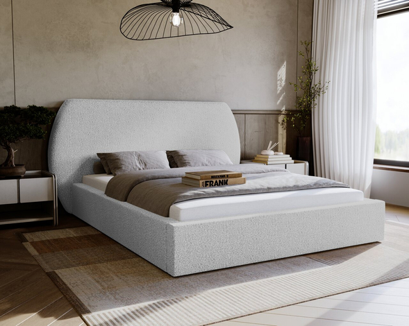 Bed met Opbergruimte en lattenbodem 180x200 Blossom Lichtgrijs