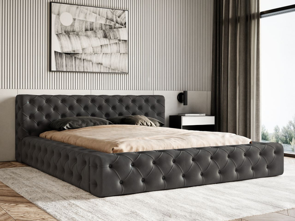Bed met Opbergruimte en lattenbodem 140x200 cm Palini Zwart