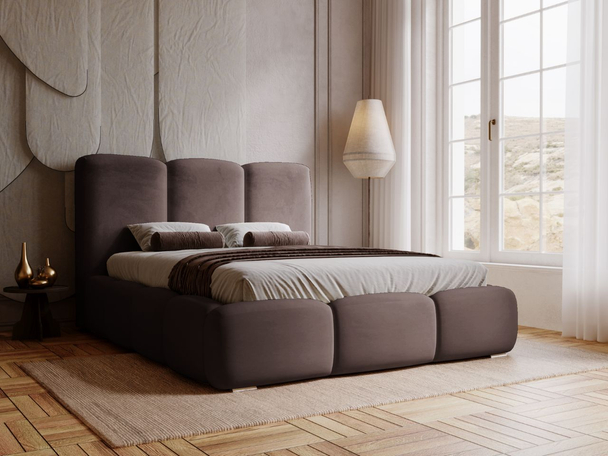 Tweepersoonsbed met Opbergruimte en lattenbodem 120x200 Bubble Bruin