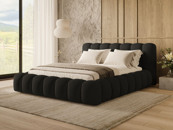 Bed met Opbergruimte en lattenbodem 120x200 Averia Zwart