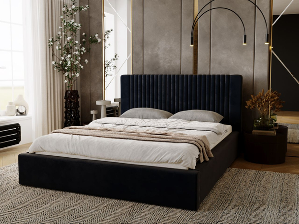 Tweepersoonsbed met Opbergruimte en lattenbodem 120x200 Malmo Donkerblauw