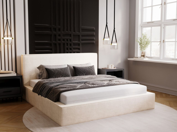 Bed met Opbergruimte en lattenbodem 120x200 Monaco Crème