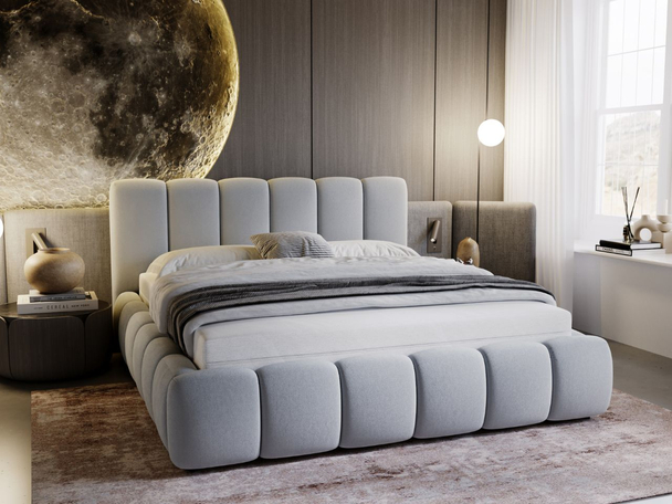 Bed met Opbergruimte en lattenbodem 120x200 Cloud Lichtgrijs