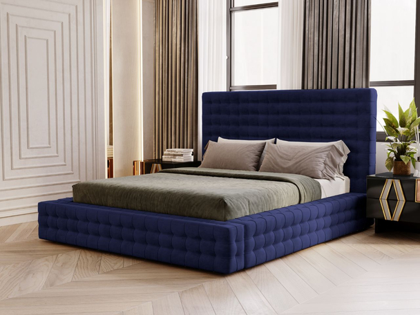 Bed met Opbergruimte en lattenbodem 120x200 Barbados Blauw