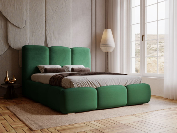 Tweepersoonsbed met Opbergruimte en lattenbodem 120x200 Bubble Groen